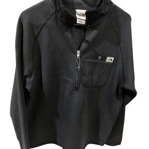 The North Face Mens 1/4 Zip Black Fleece with Pocket, Size L